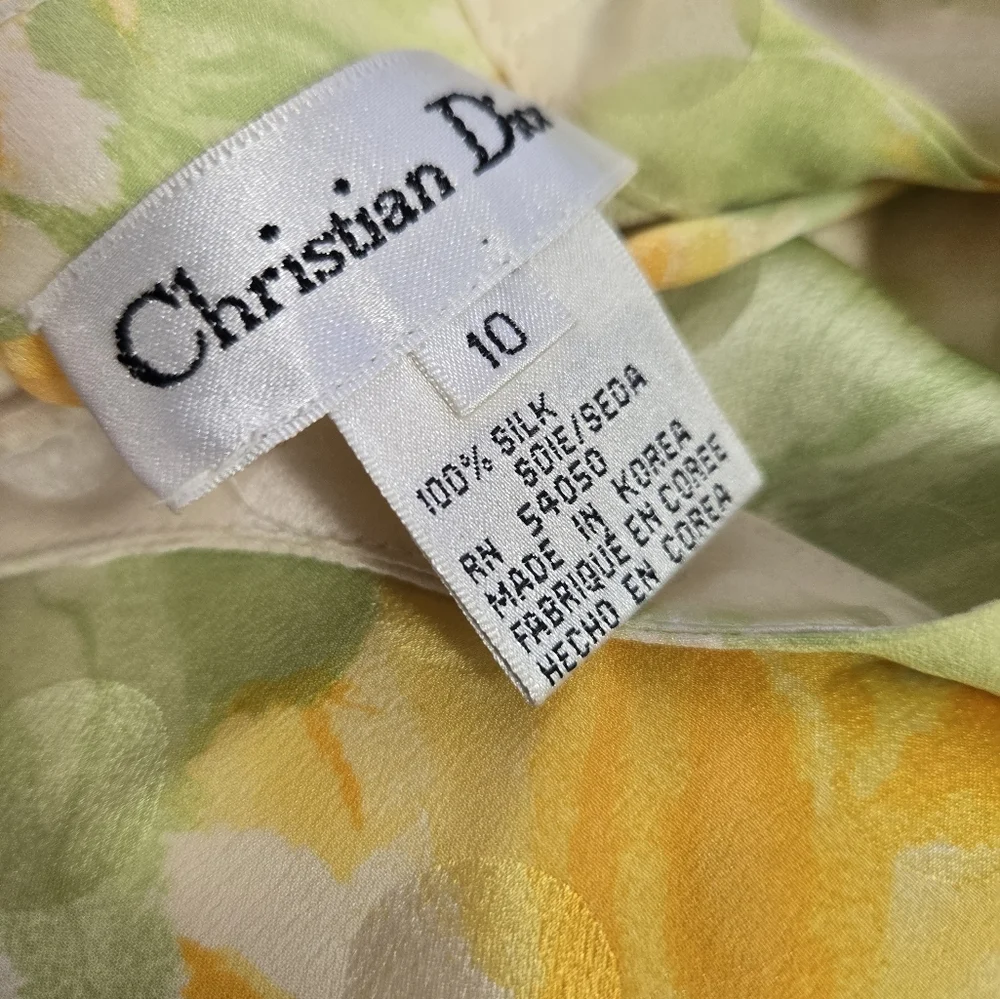 Vintage 2005 Christian Dior Women's 10 Floral Cotton Blazer & Silk Blouse New